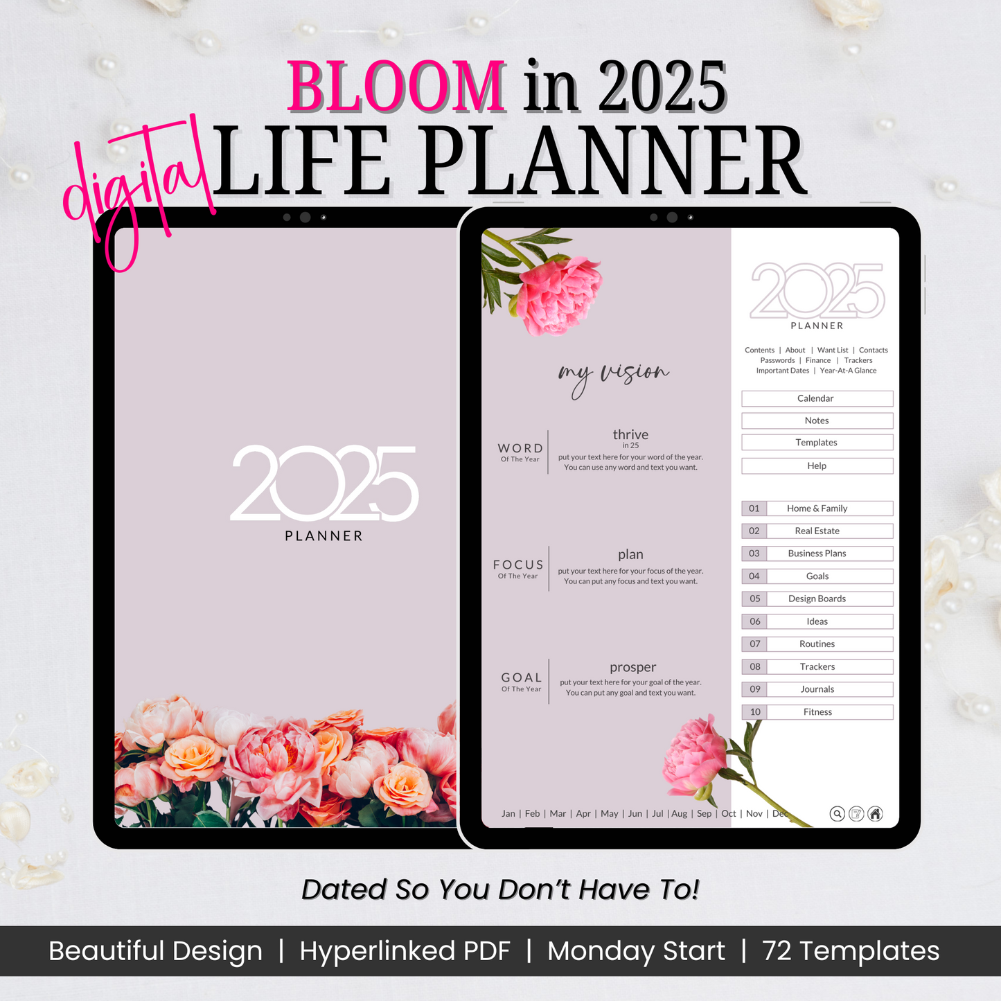 BLOOM in 2025 Customizable Digital Life Planner